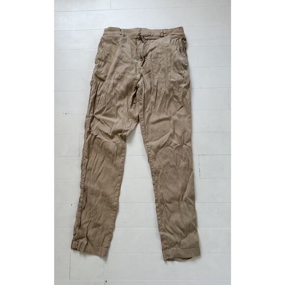 Ted Baker London Kimmel Stretch Linen Trousers in Stone-Size 34R Slim - Picture 1 of 5